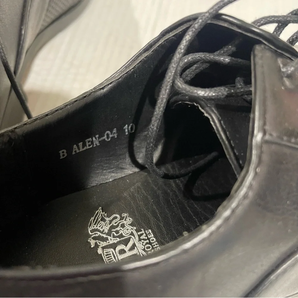 Men's Black Leather Lace-Up Dress Shoes